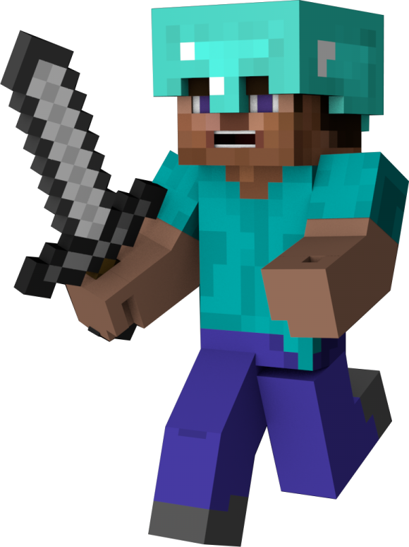 an image of a minecraft character holding a sword