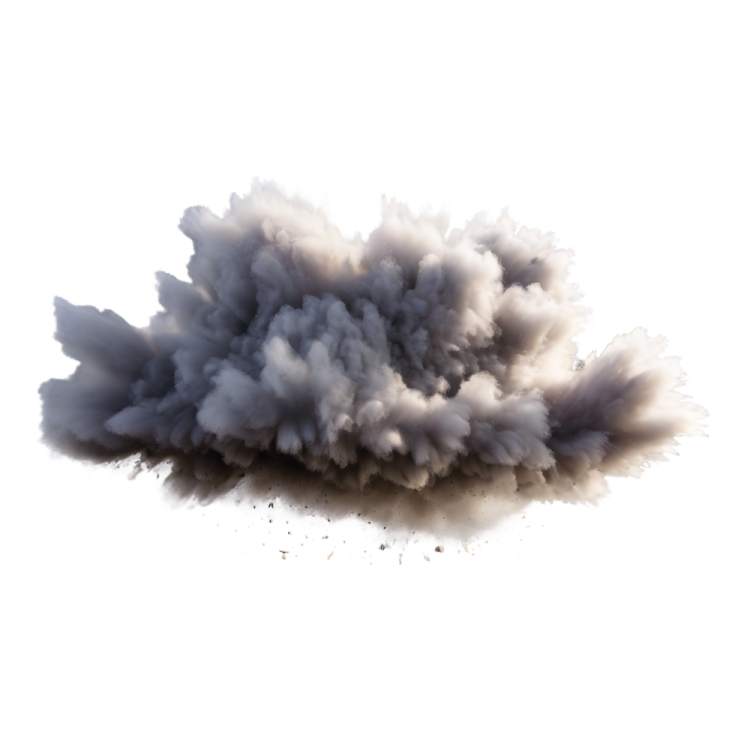 a cloud of smoke on a white background