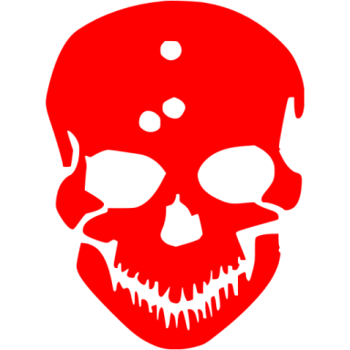 a black and white skull on a white background