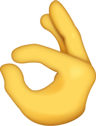 a yellow hand with two fingers on it