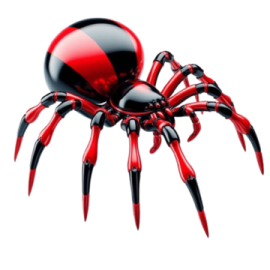 a red spider on a white background