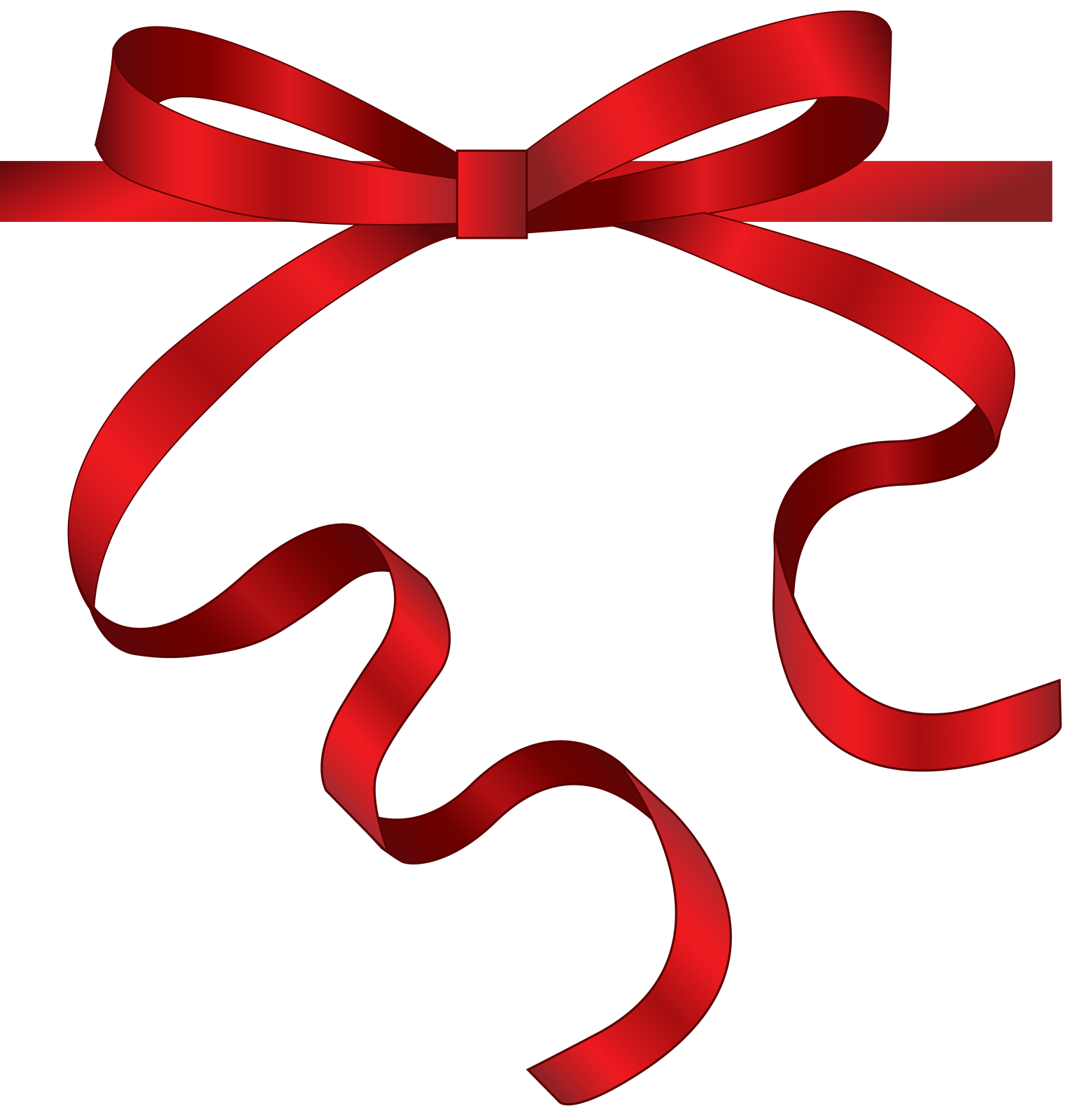 a red ribbon on a white background