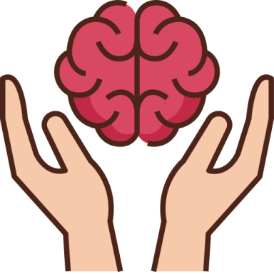 two hands holding a brain