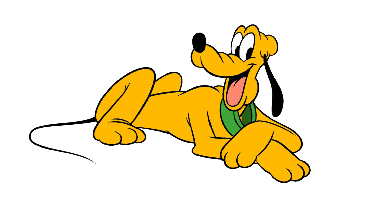 a cartoon dog laying down on the ground