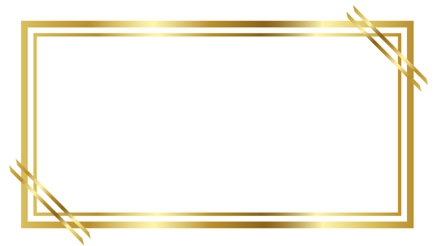a gold frame with a white background