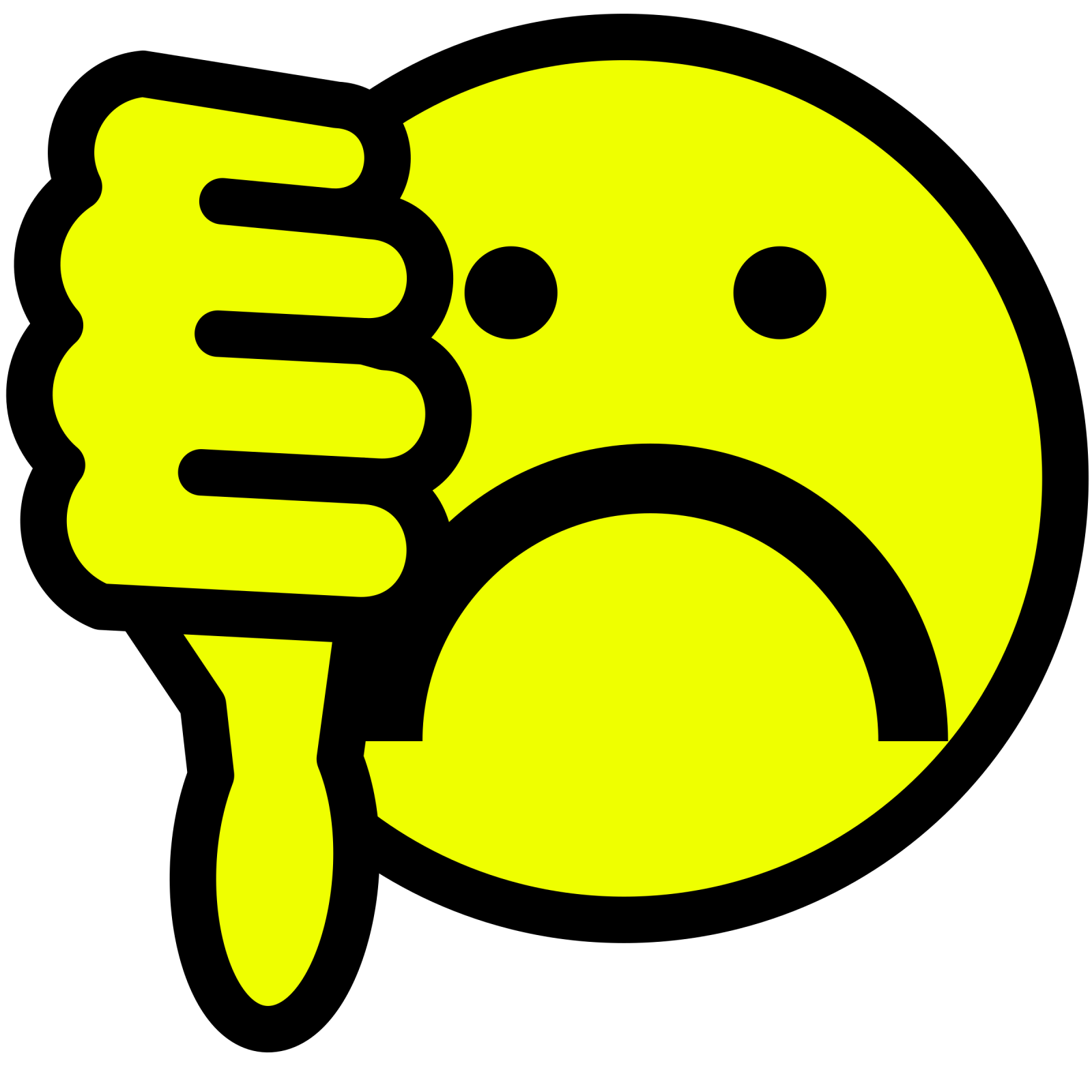 a yellow smiley face with a fist in the middle
