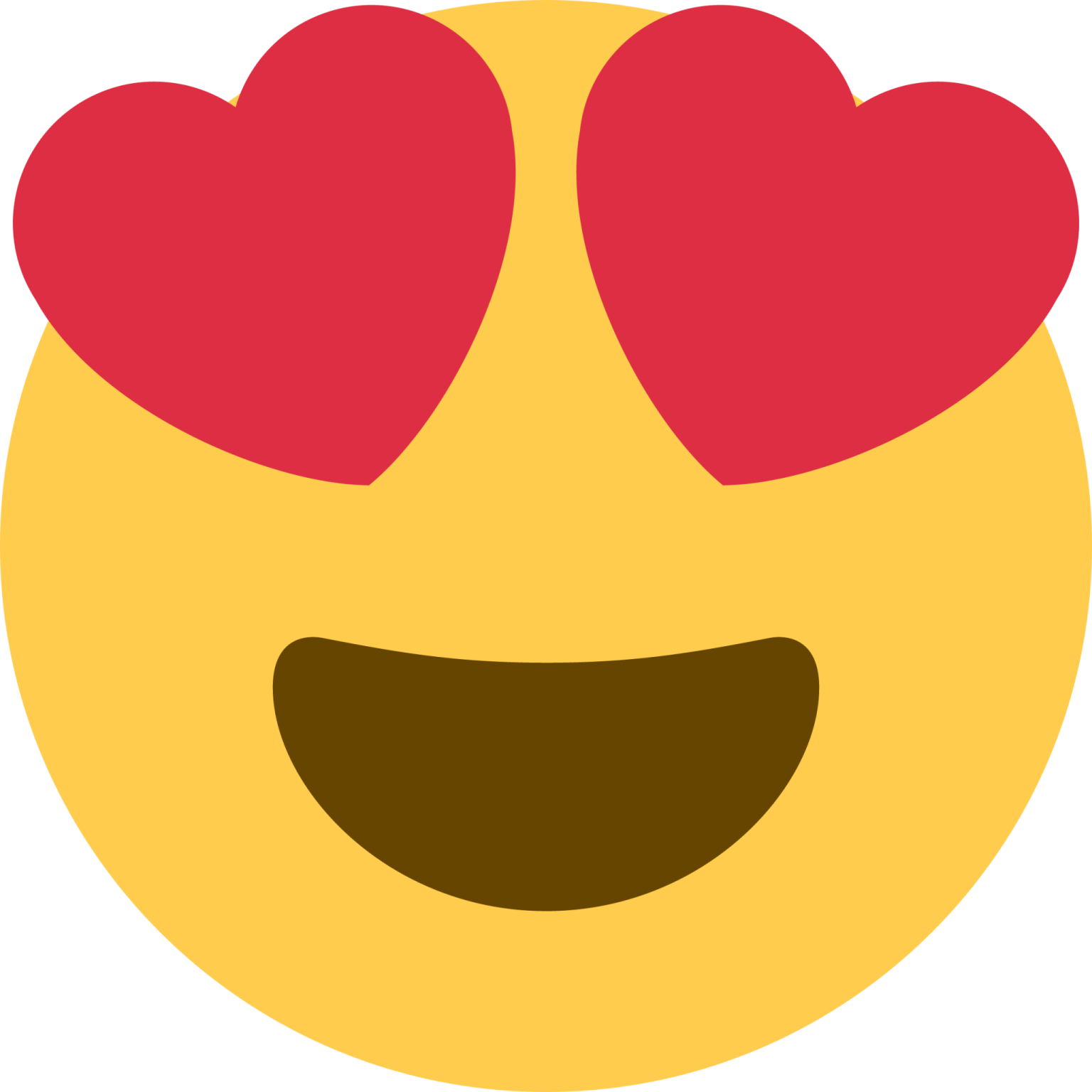 a smiley face with hearts in the eyes