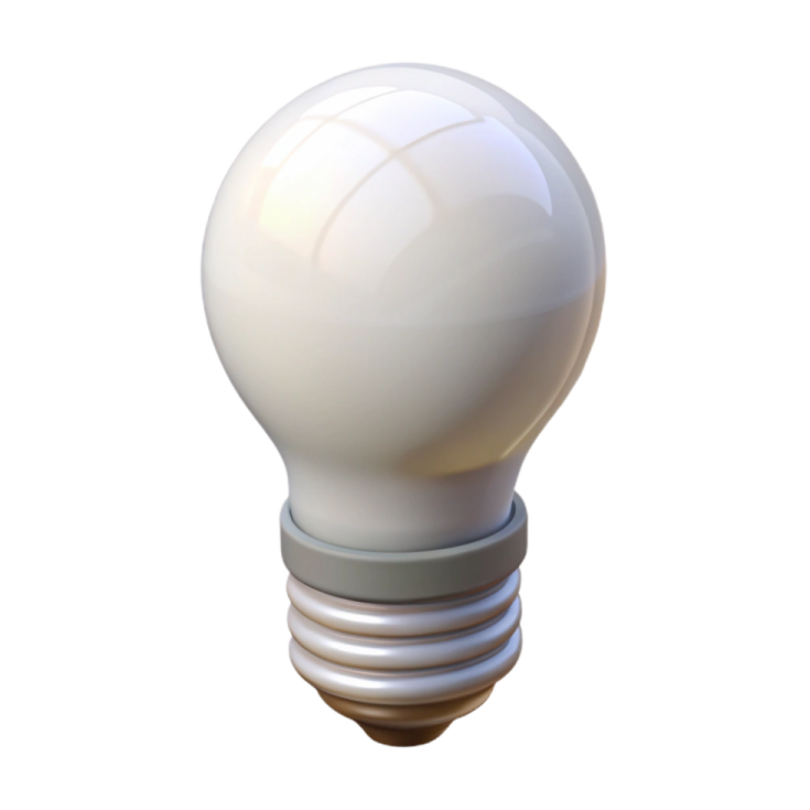 a light bulb on a white background