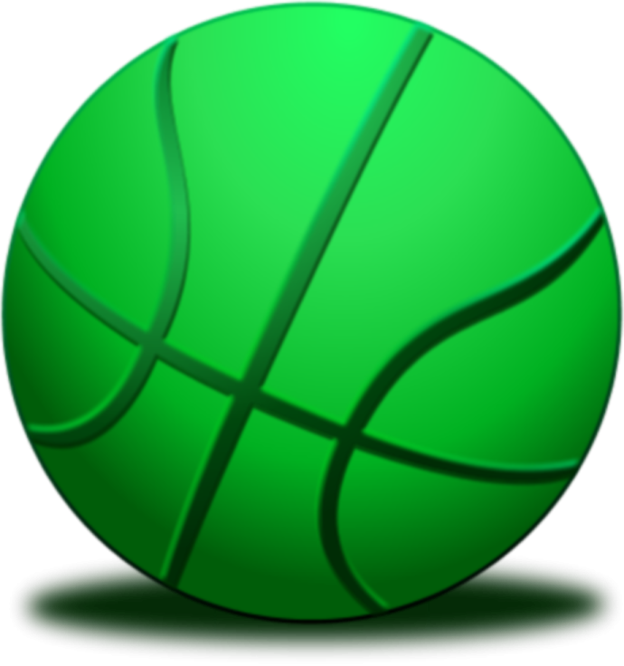 a green basketball ball on a white background
