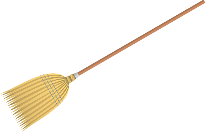 a broom on a white background