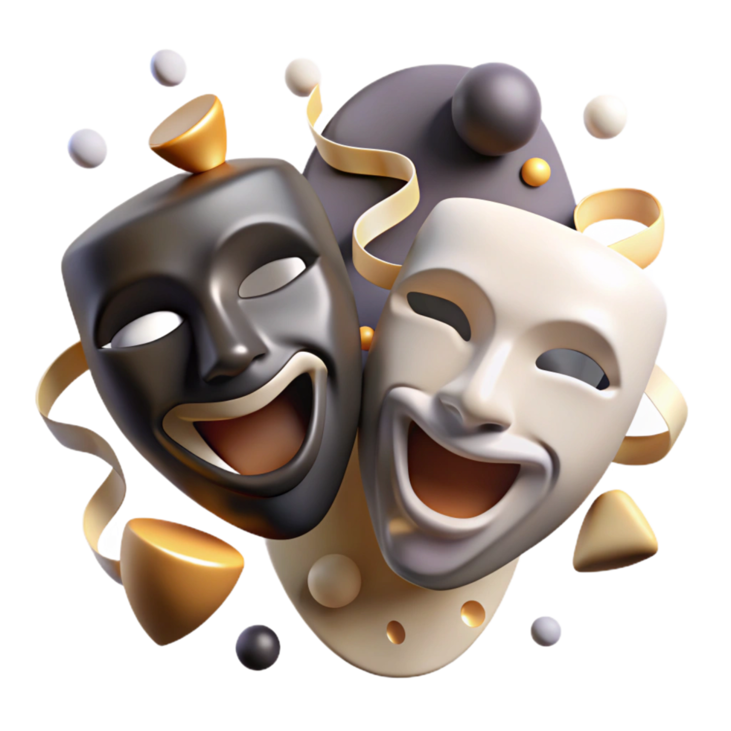 two masks in the shape of a ball