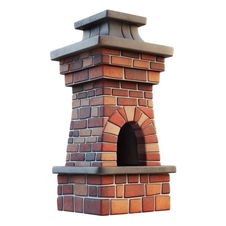 a brick oven with a chimney on top