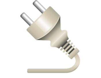 a plug with a white background