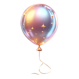 a blue and gold balloon with stars on it