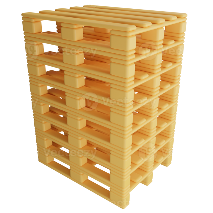 a stack of wooden crates on a white background