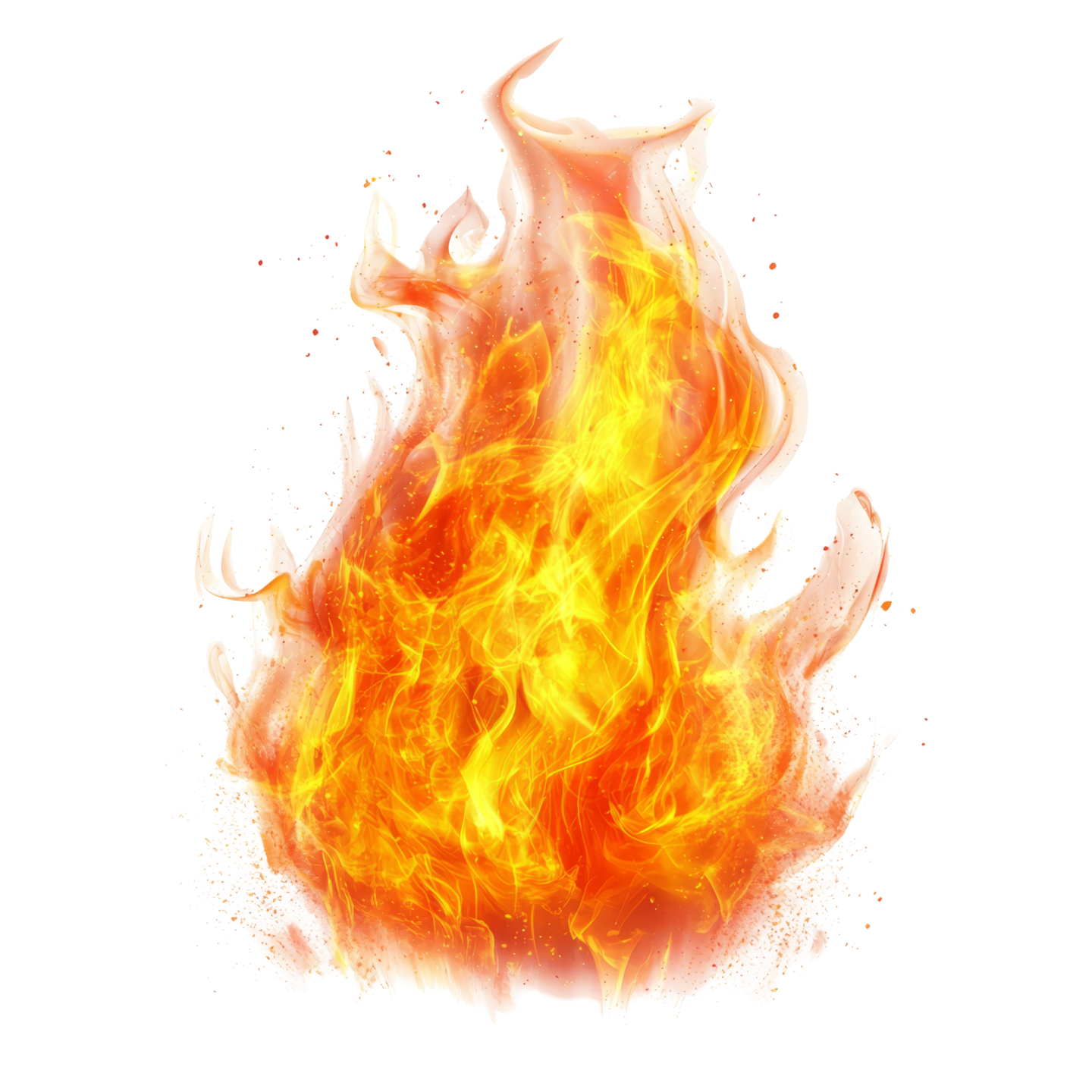 a fire on a white background