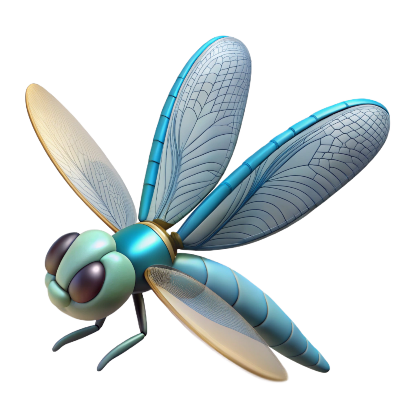 a blue and yellow dragon with large wings