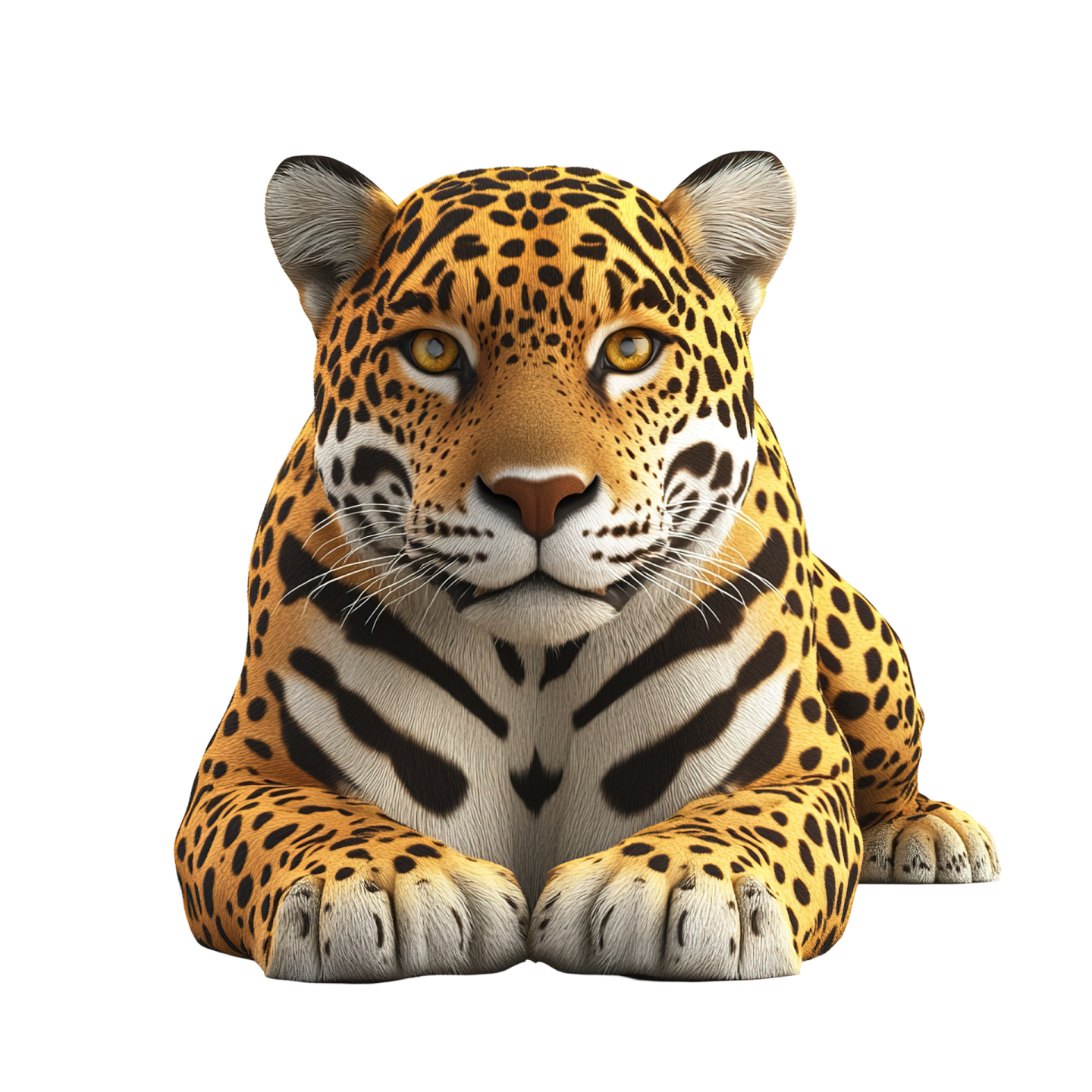 a leopard is sitting down and looking at the camera
