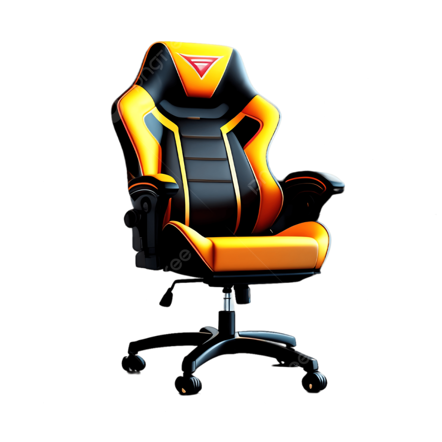 a black and orange gaming chair
