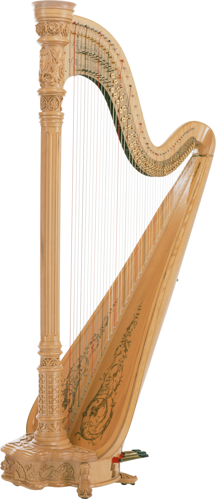 the harp is made of wood