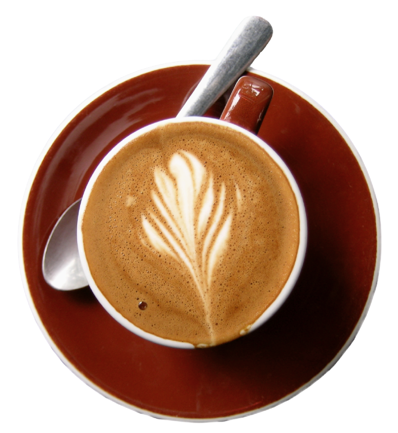 a cup of coffee with a spoon in it