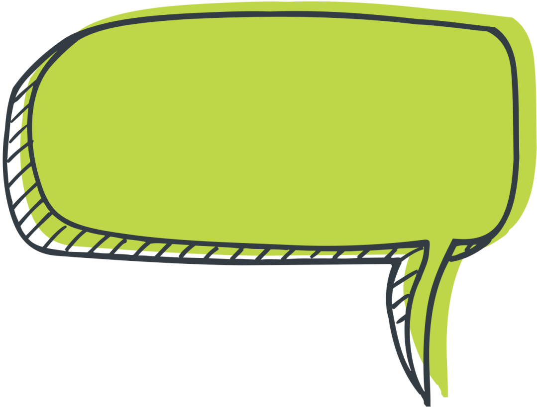 a green speech bubble