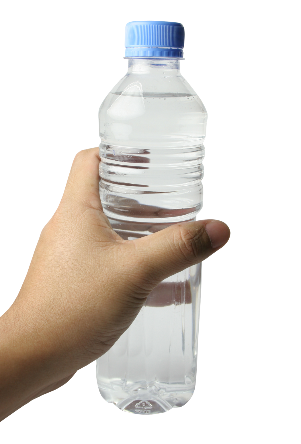 a hand holding a bottle of water