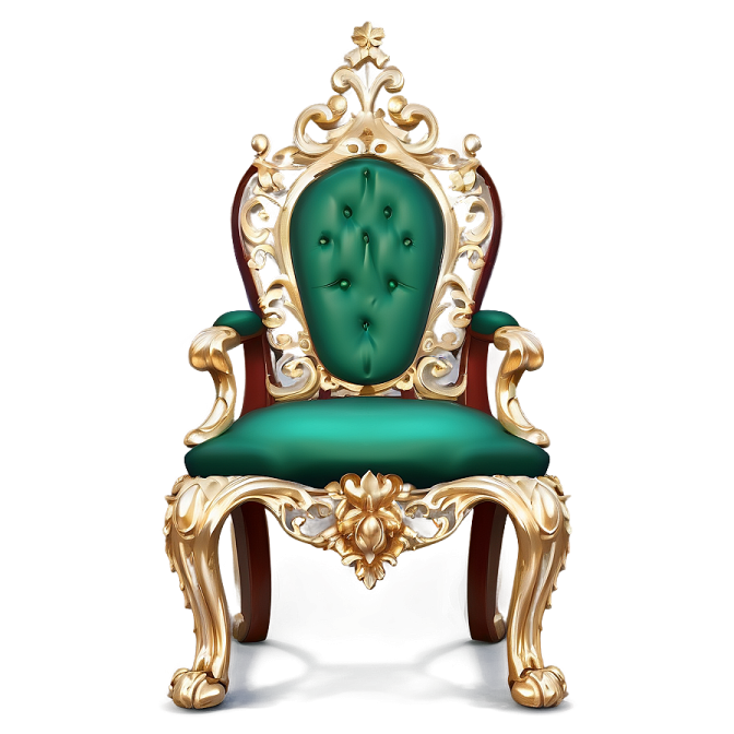 a green and gold chair