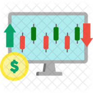 an image of a computer screen with arrows and a dollar coin