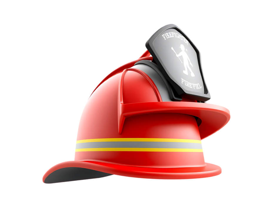 a firefighter's helmet on a white background