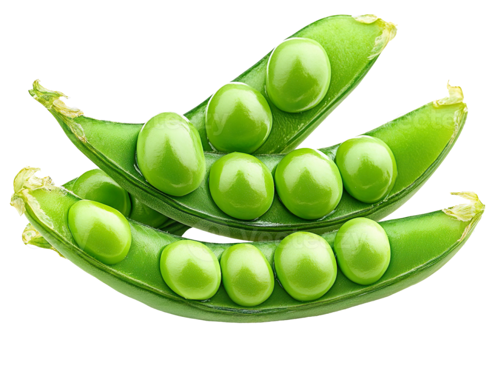 green peas on white background