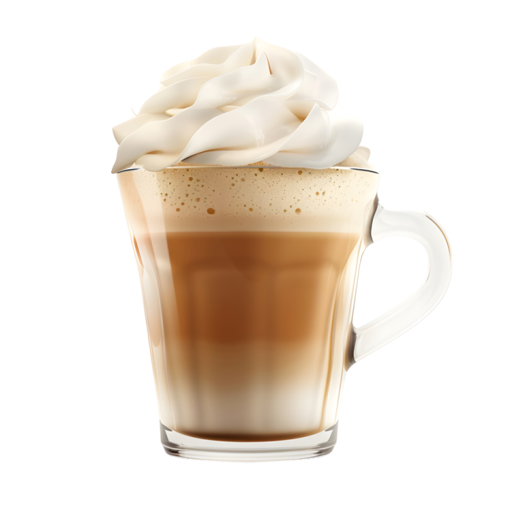 a cup of coffee with whipped cream on top