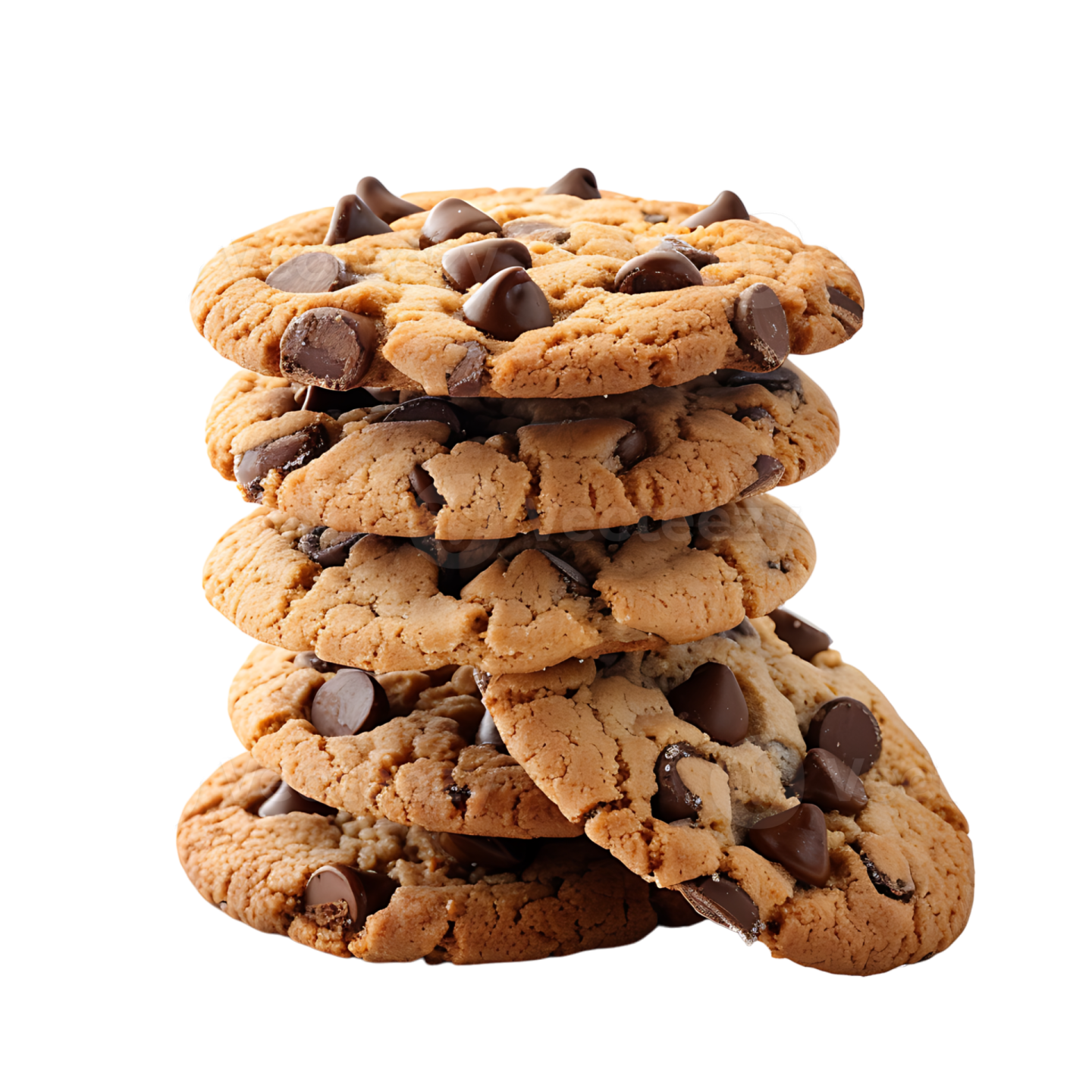 a stack of chocolate chip cookies