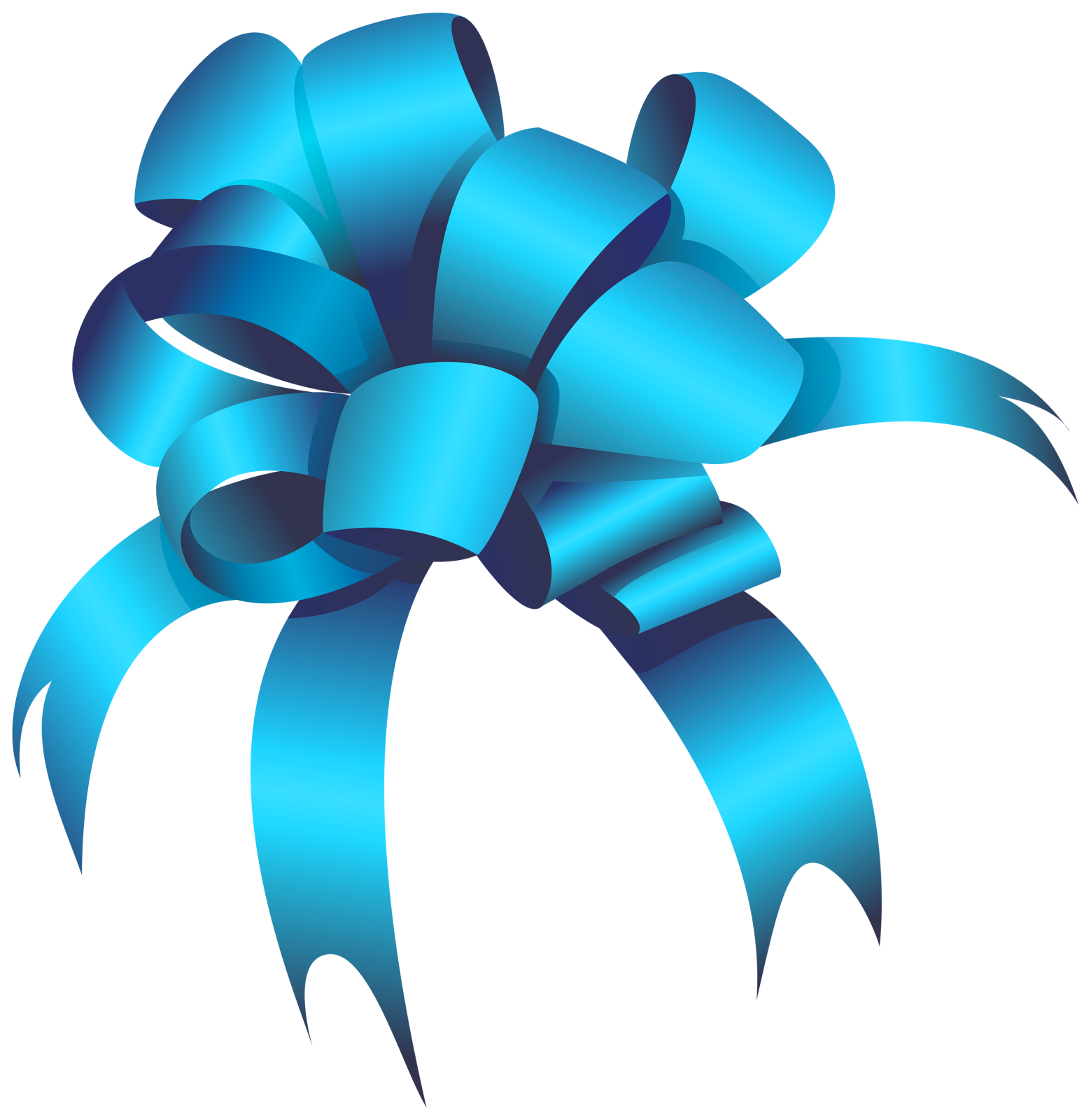 a blue bow on a white background