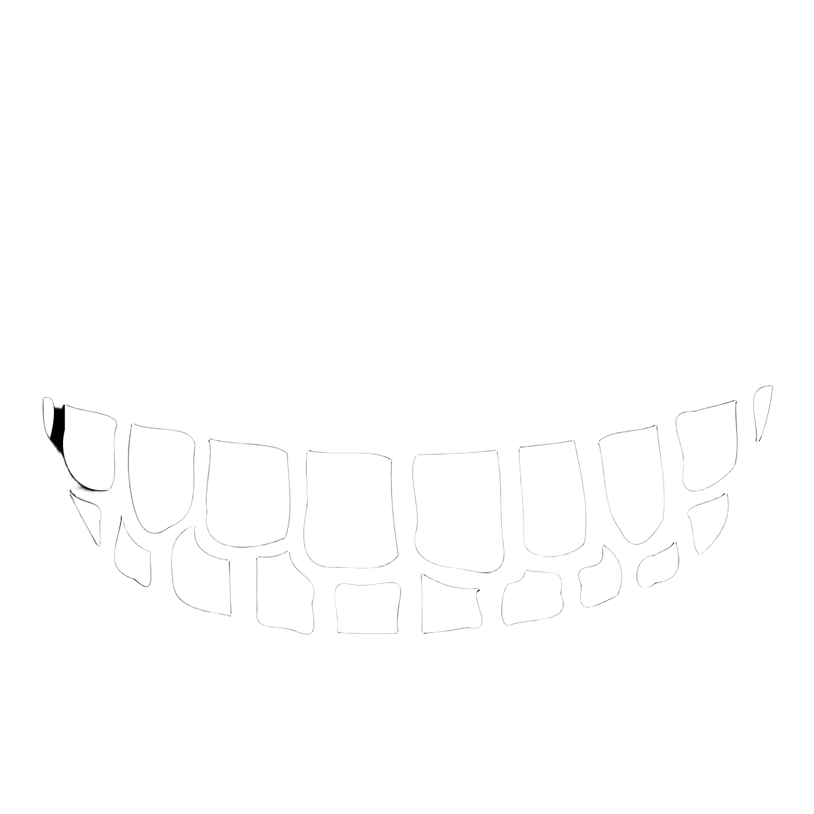 a black and white image of a smile