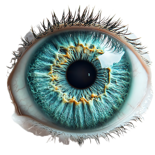 a close up view of an eye