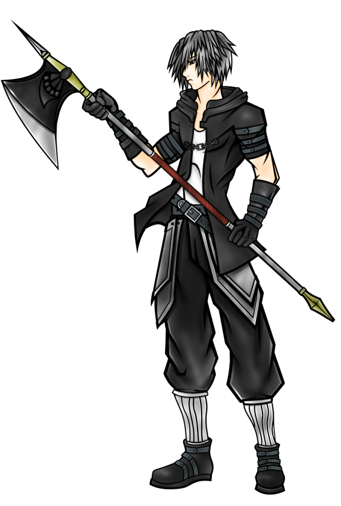 an anime character with a sword in his hand