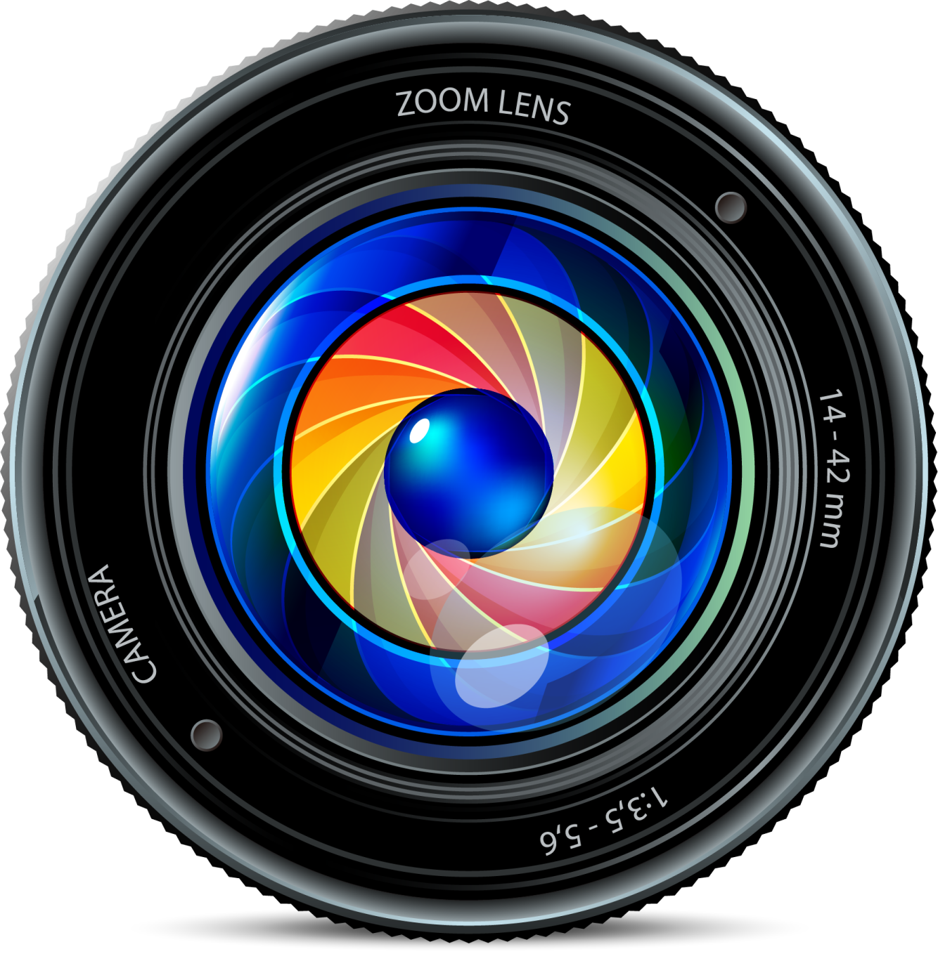a camera lens on a white background