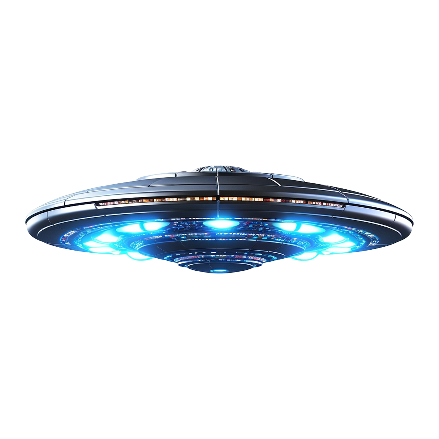 a spaceship flying over a white background