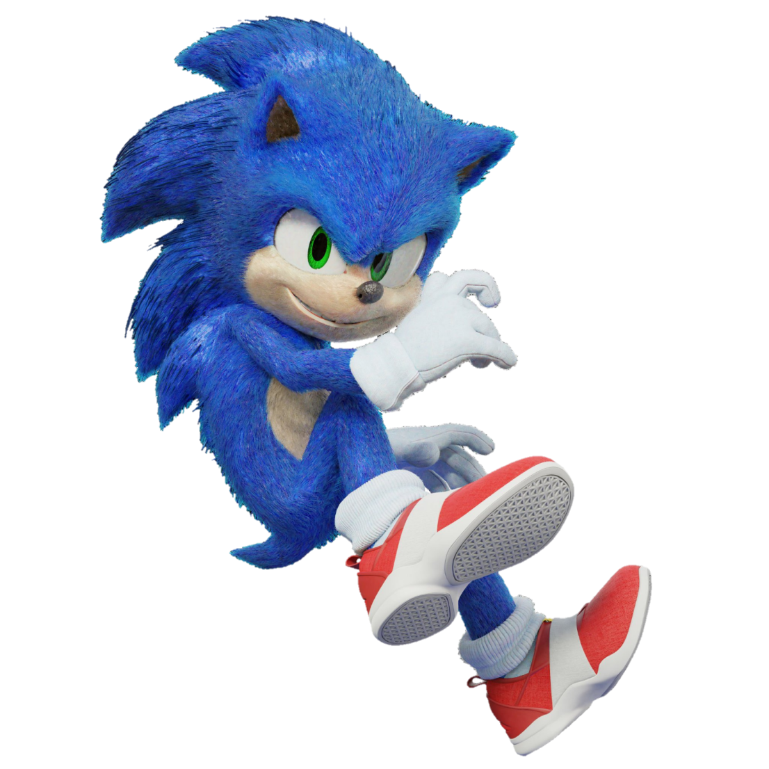 sonic the hedge is flying through the air