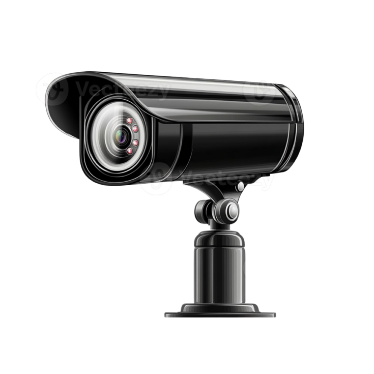 a surveillance camera on a white background