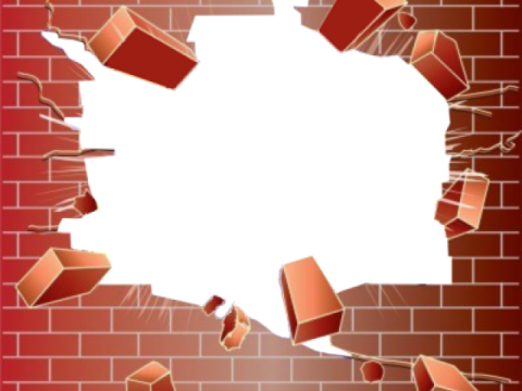 a brick wall with a hole in it