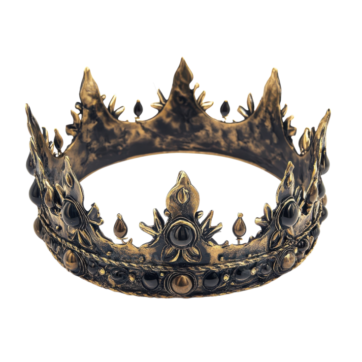 a gold crown on a white background