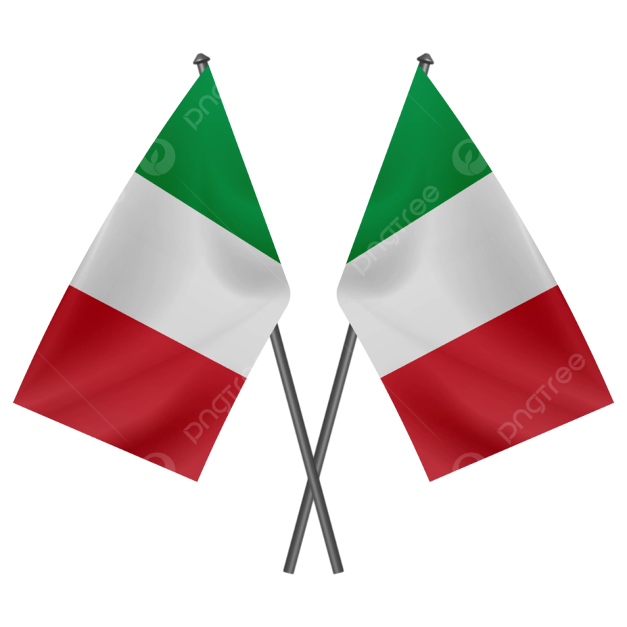 two flags with the colors of italy and italy