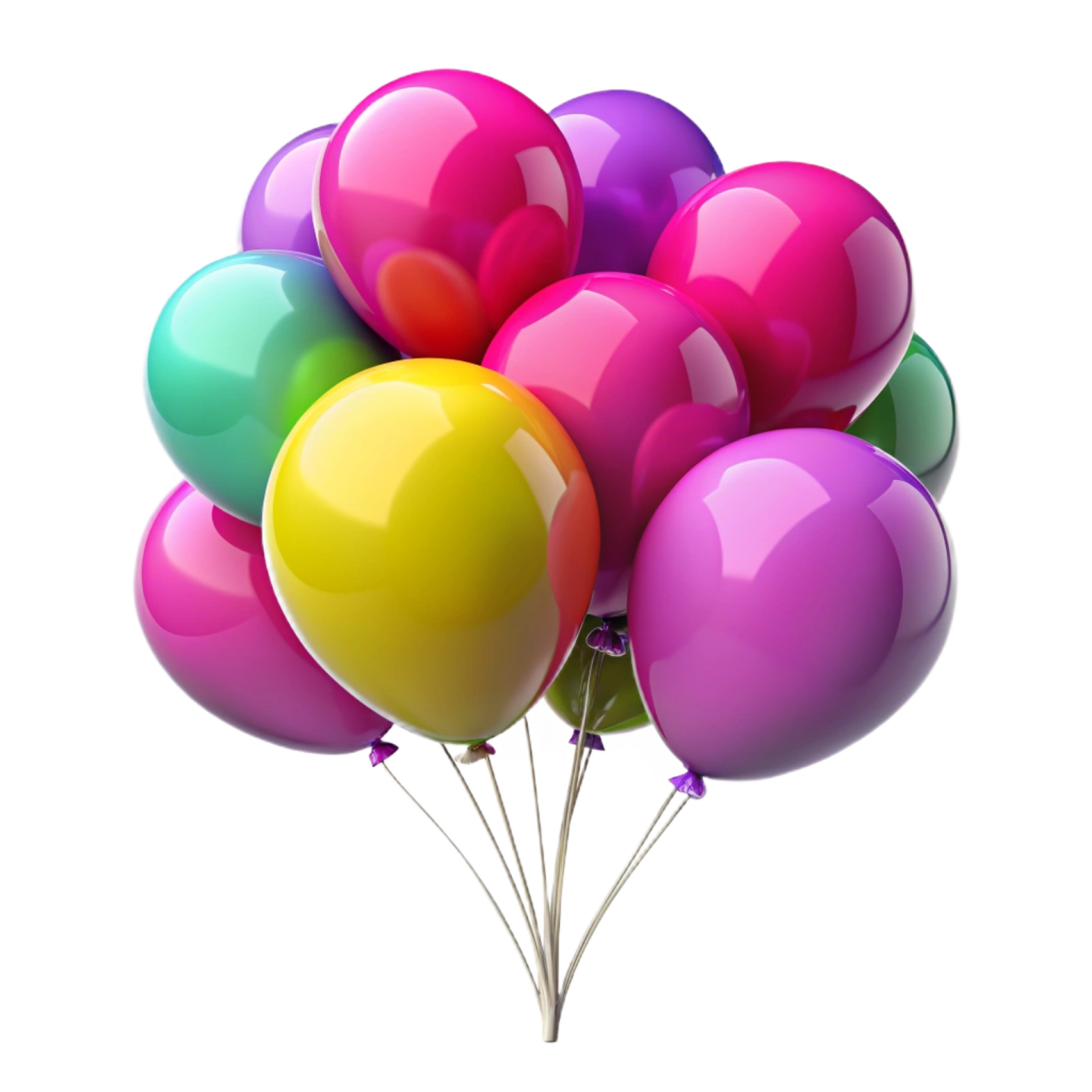a bunch of balloons on a white background