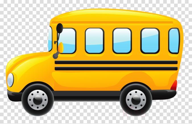 a yellow school bus on a transparent background