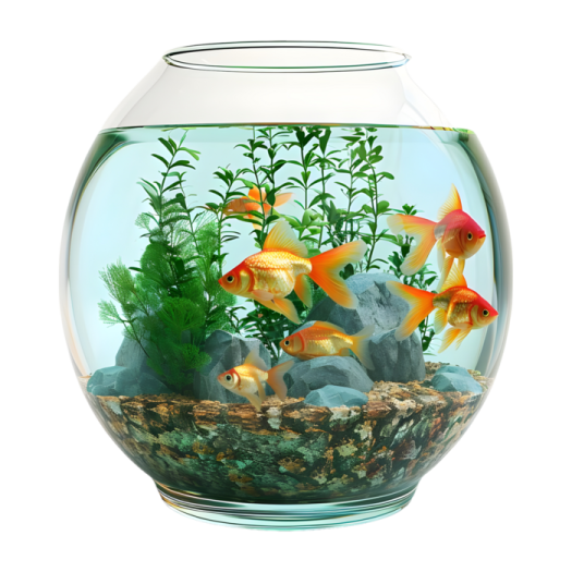 an aquarium with goldfishs in it