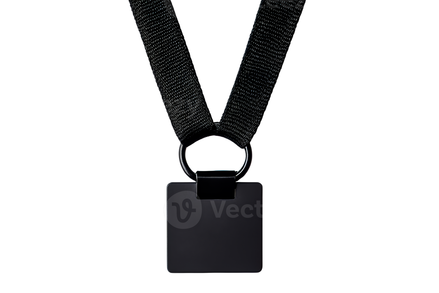 a black luggage tag on a white background