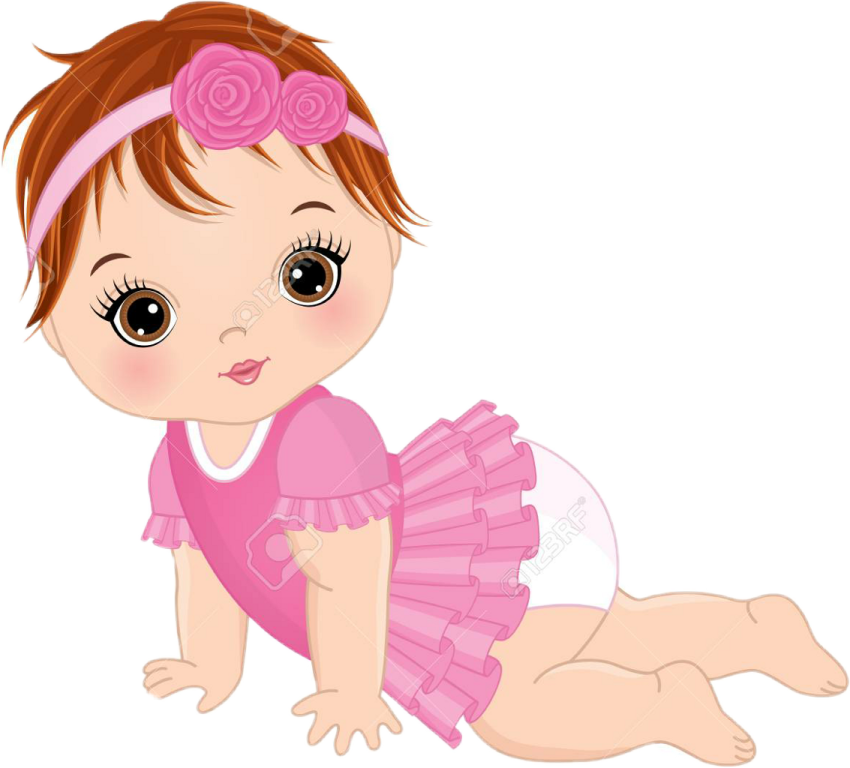 cute baby girl in pink tutue stock vector