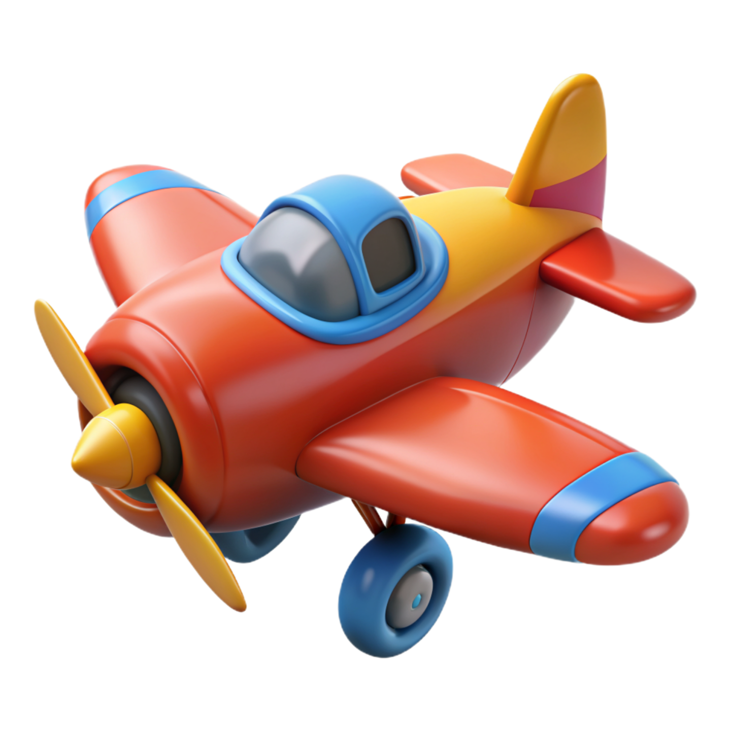 a toy airplane flying in the air